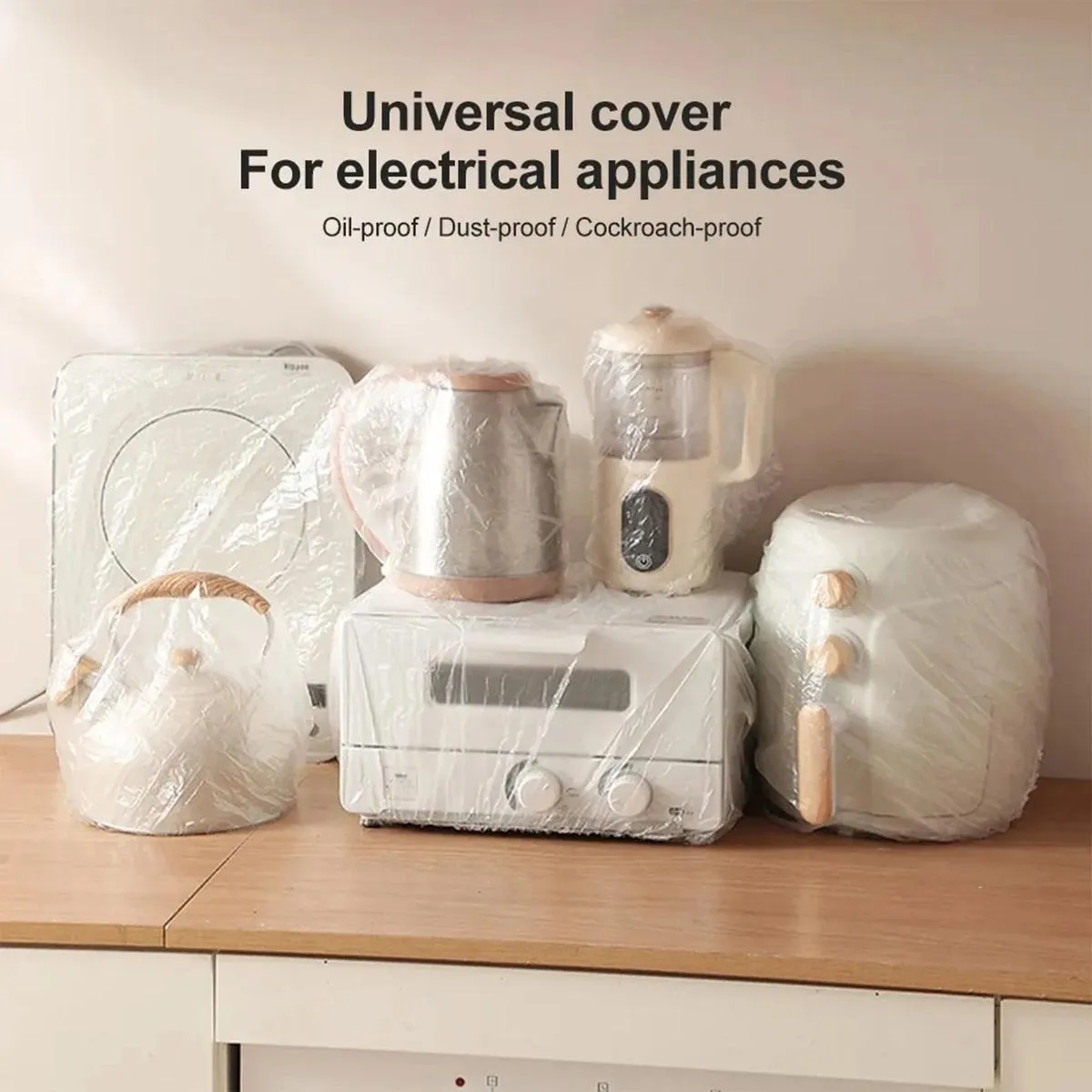 10-pack Disposable Dust Covers for Electric Cooker and Oven - 120x120cm White