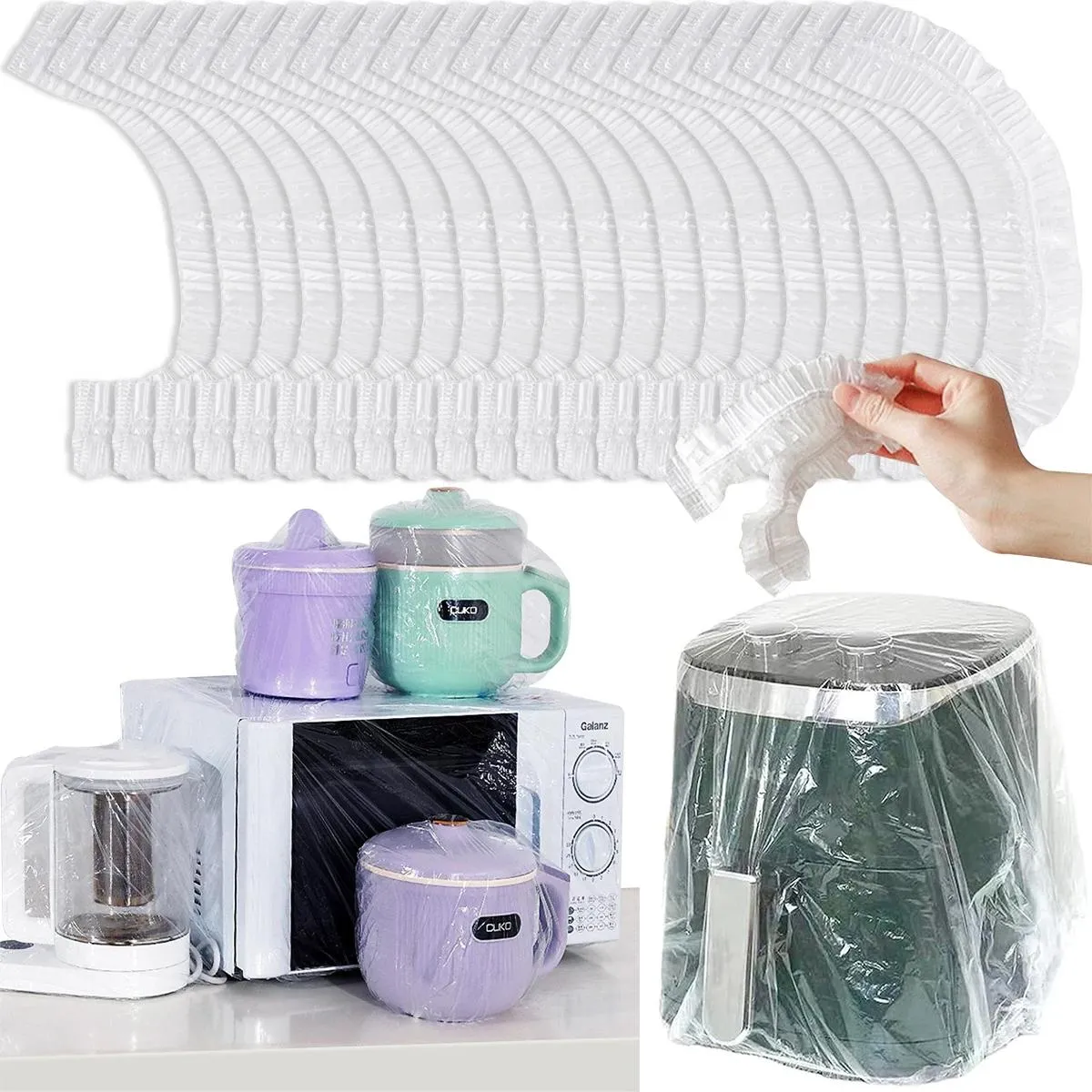 10-pack Disposable Dust Covers for Electric Cooker and Oven - 120x120cm White