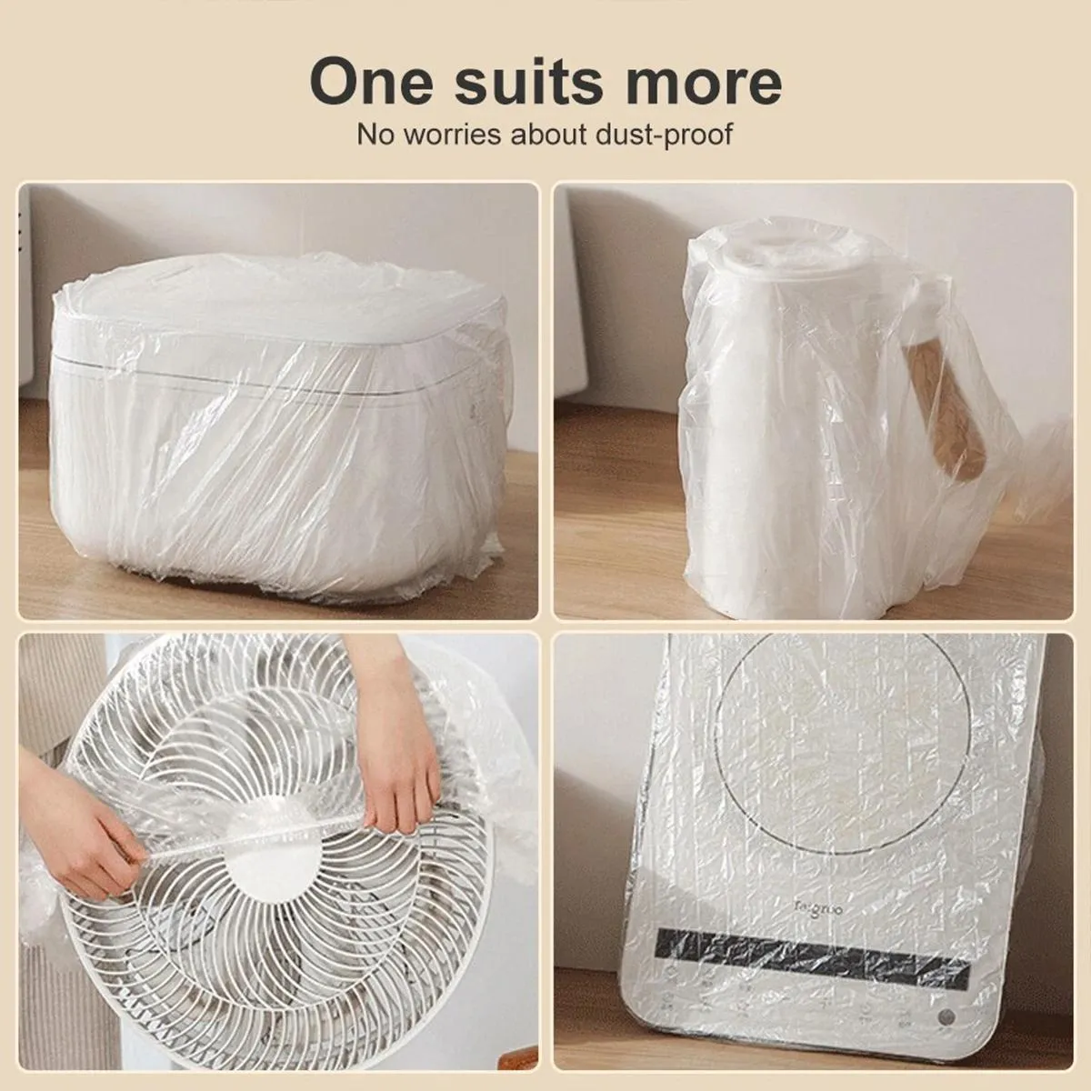 10-pack Disposable Dust Covers for Electric Cooker and Oven - 120x120cm White