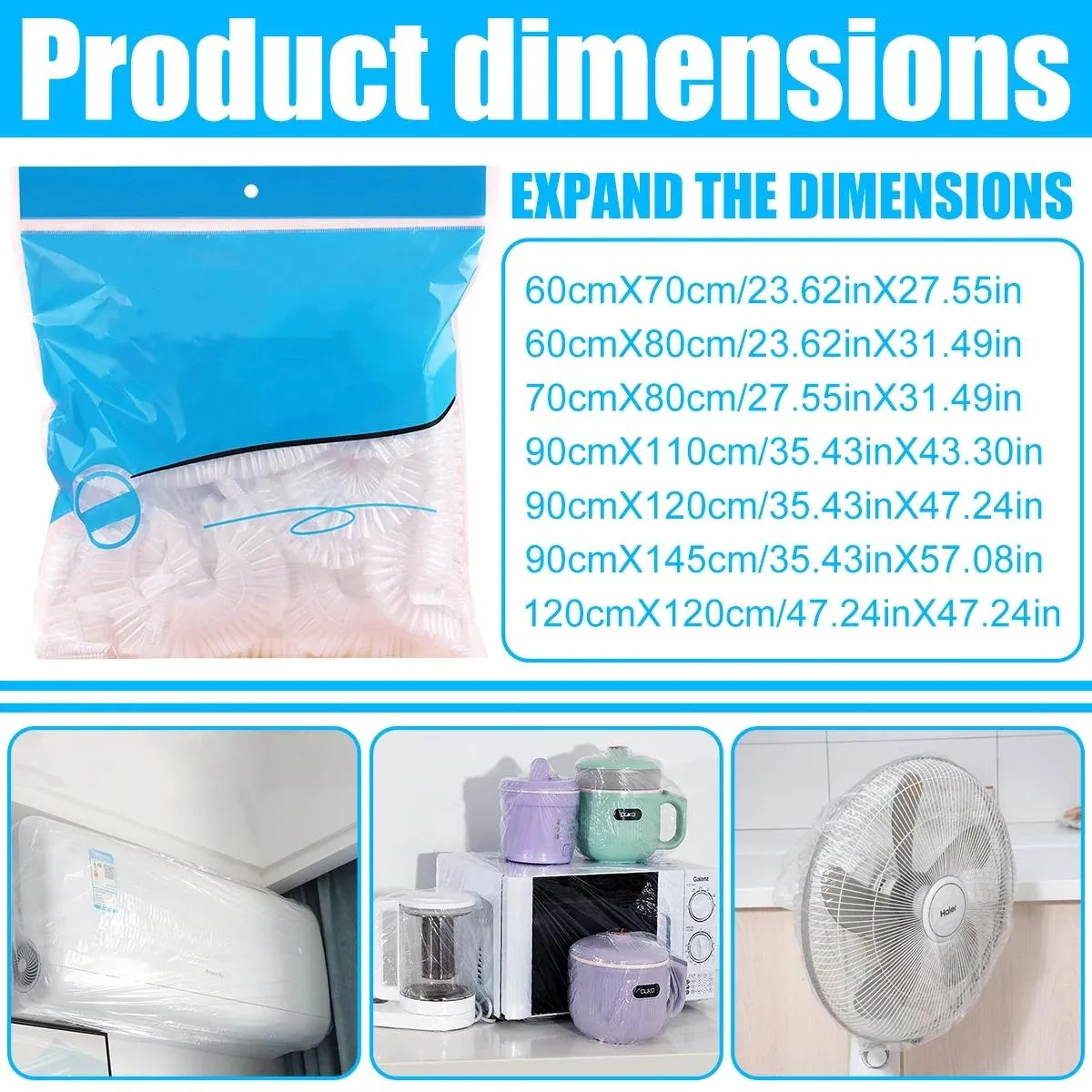 10-pack Disposable Dust Covers for Electric Cooker and Oven - 120x120cm White