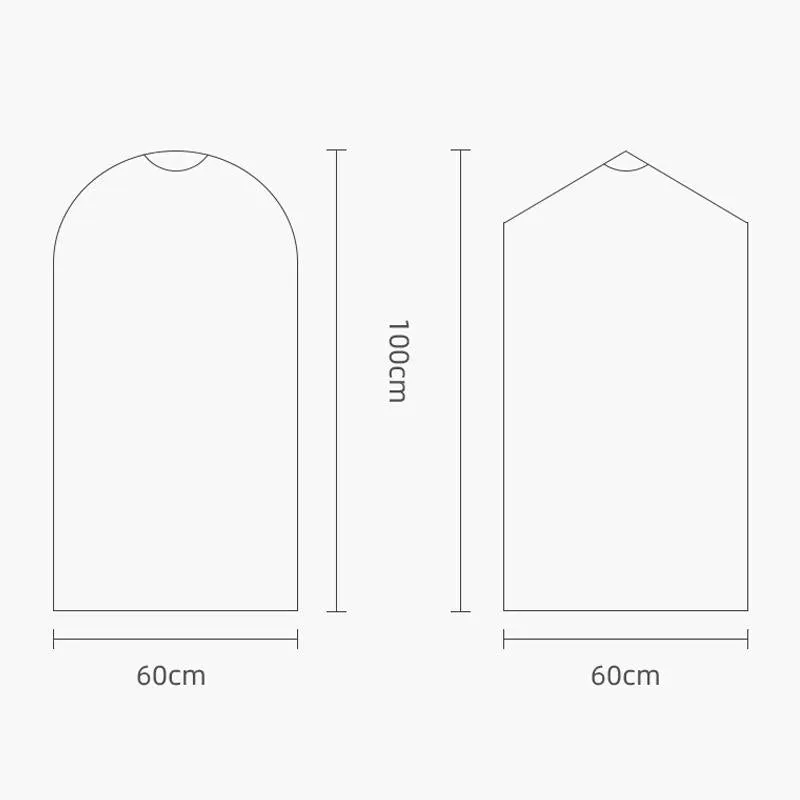 100 Disposable Transparent Dust Bags - 60x150cm - Pp Material
