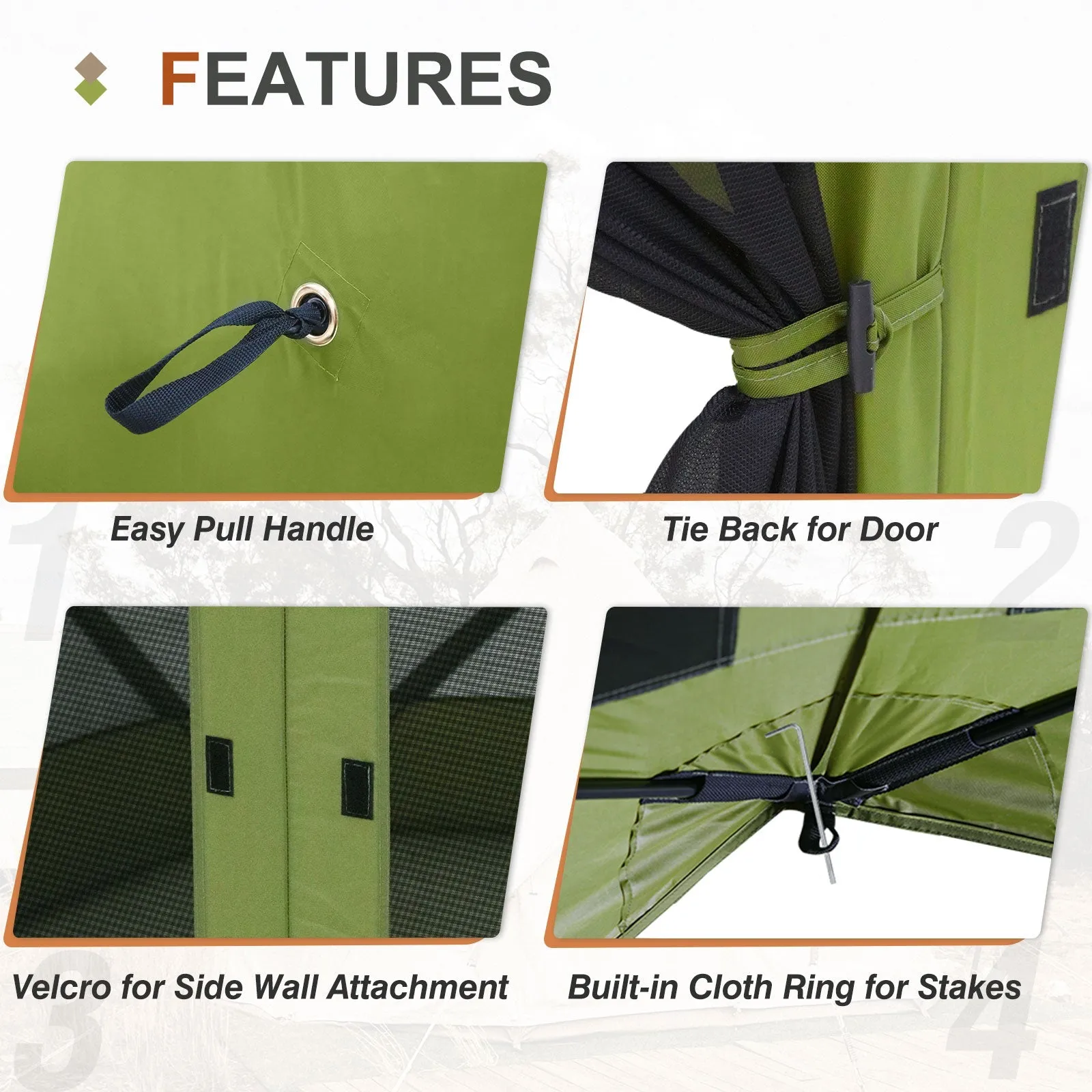 12x12 ft Portable Quick Pop Up Canopy Tent with 2 Wall Panels, 6 Sided Instant Gazebo