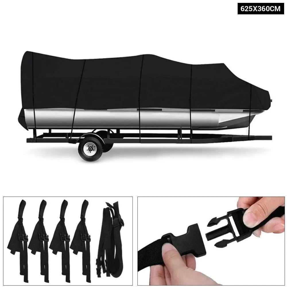 17-24ft Rubber Dinghy Pontoon Boat Covers 210d Water Rain Proof Trailerable Pontoon Boat Cover Coat Protector Sun Uv Dust Cover