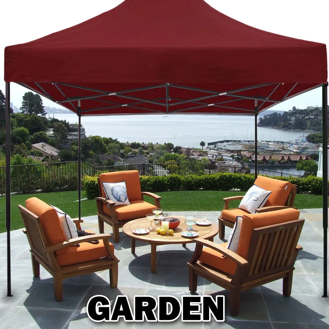 3x3m Pop-Up Gazebo | Outdoor Folding Marquee | Market Tent w/ Side Wall | Red