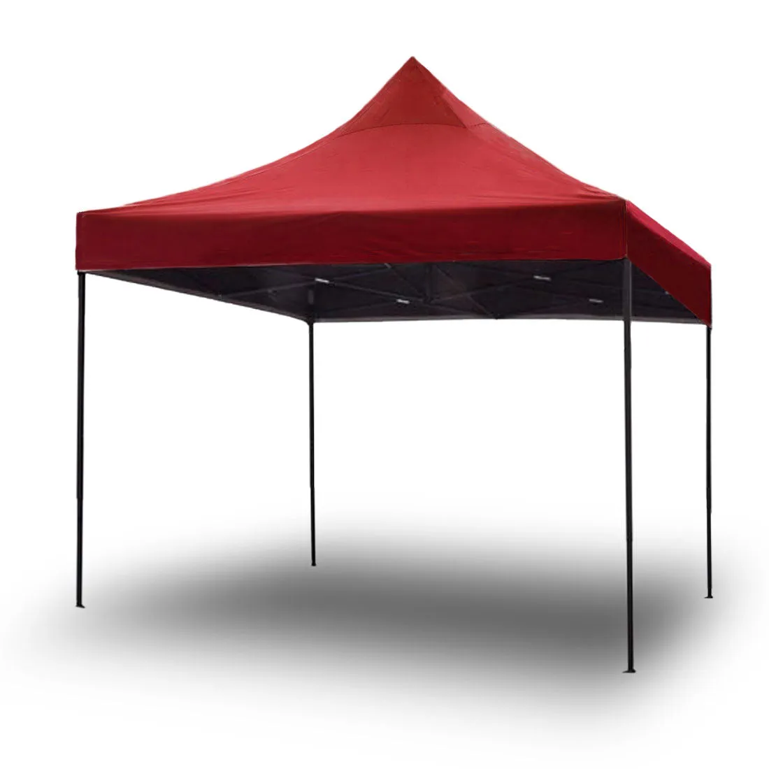 3x3m Pop-Up Gazebo | Outdoor Folding Marquee | Market Tent w/ Side Wall | Red