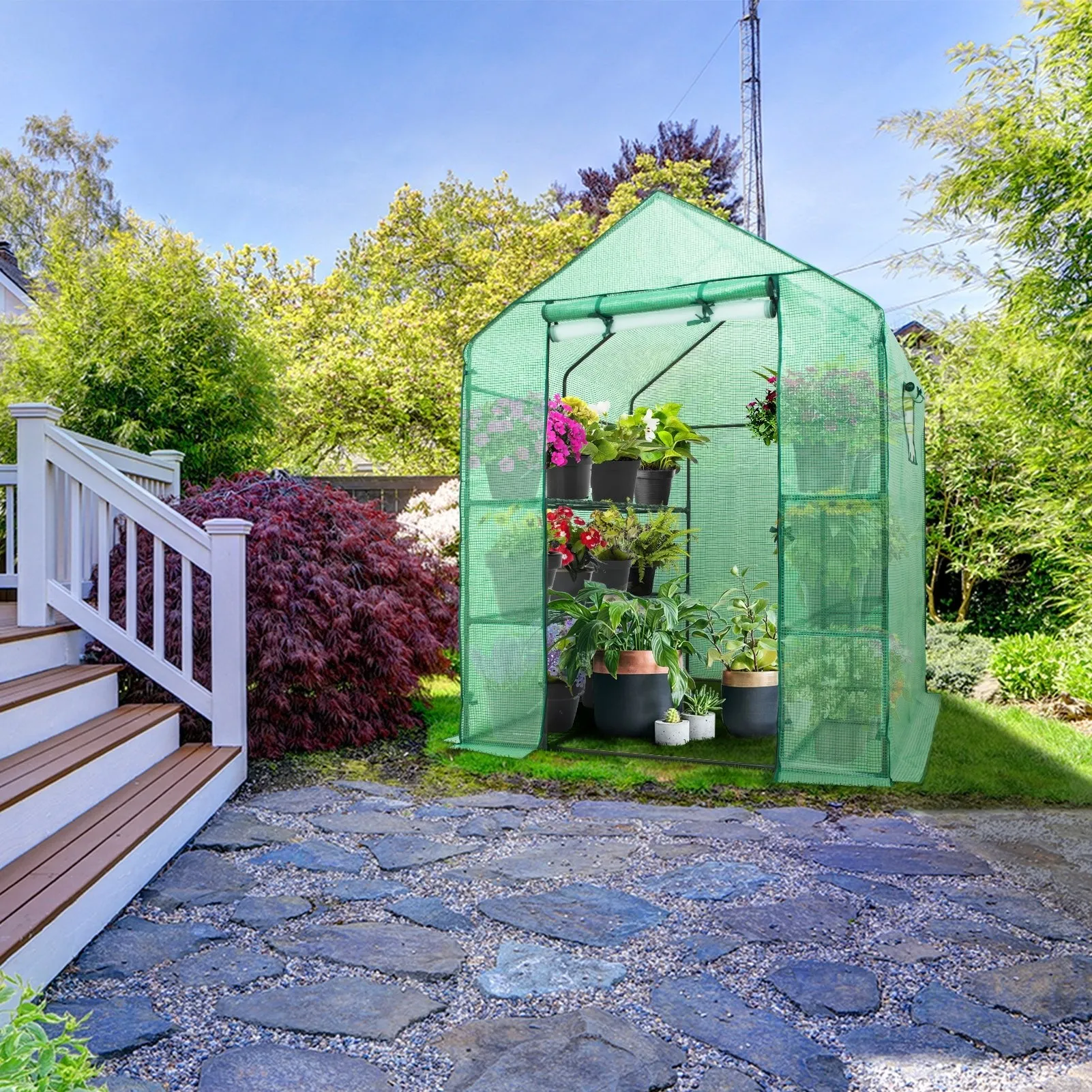 57'' x 57'' x 77'' Outdoor / Indoor Walk-in Greenhousen