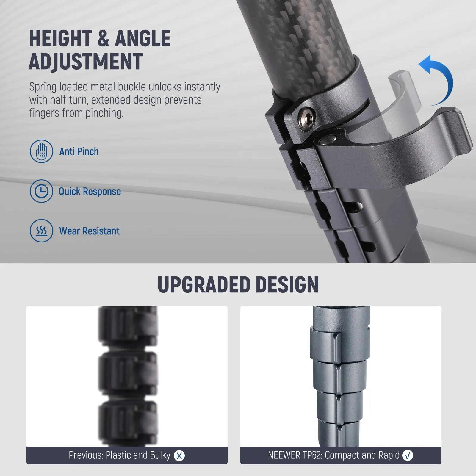 62 Carbon Fiber Travel Tripod with 15 Leveling & 360 Panorama Head for Sony/canon Dslr