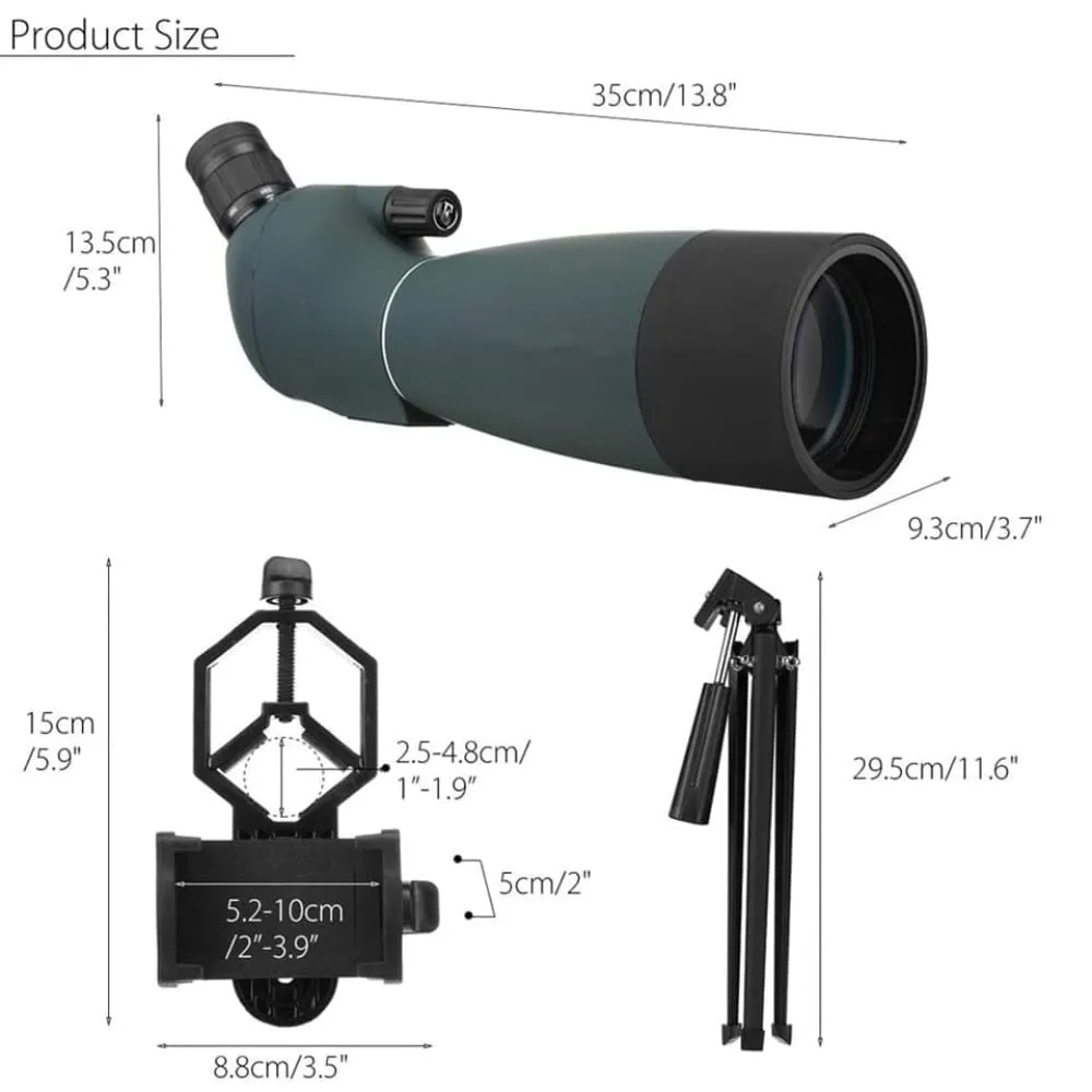 75x70 Zoom Waterproof Binoculars Spotting Scope with Tripod Phone Holder