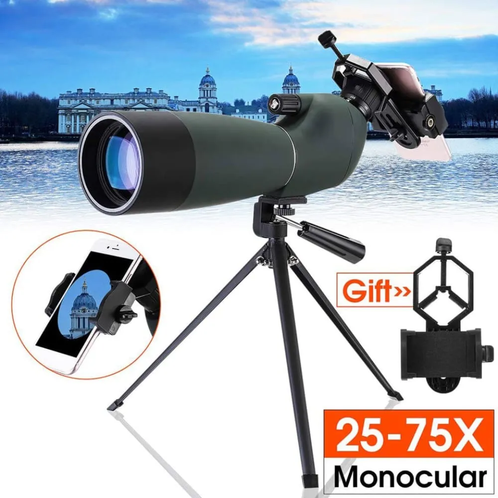75x70 Zoom Waterproof Binoculars Spotting Scope with Tripod Phone Holder