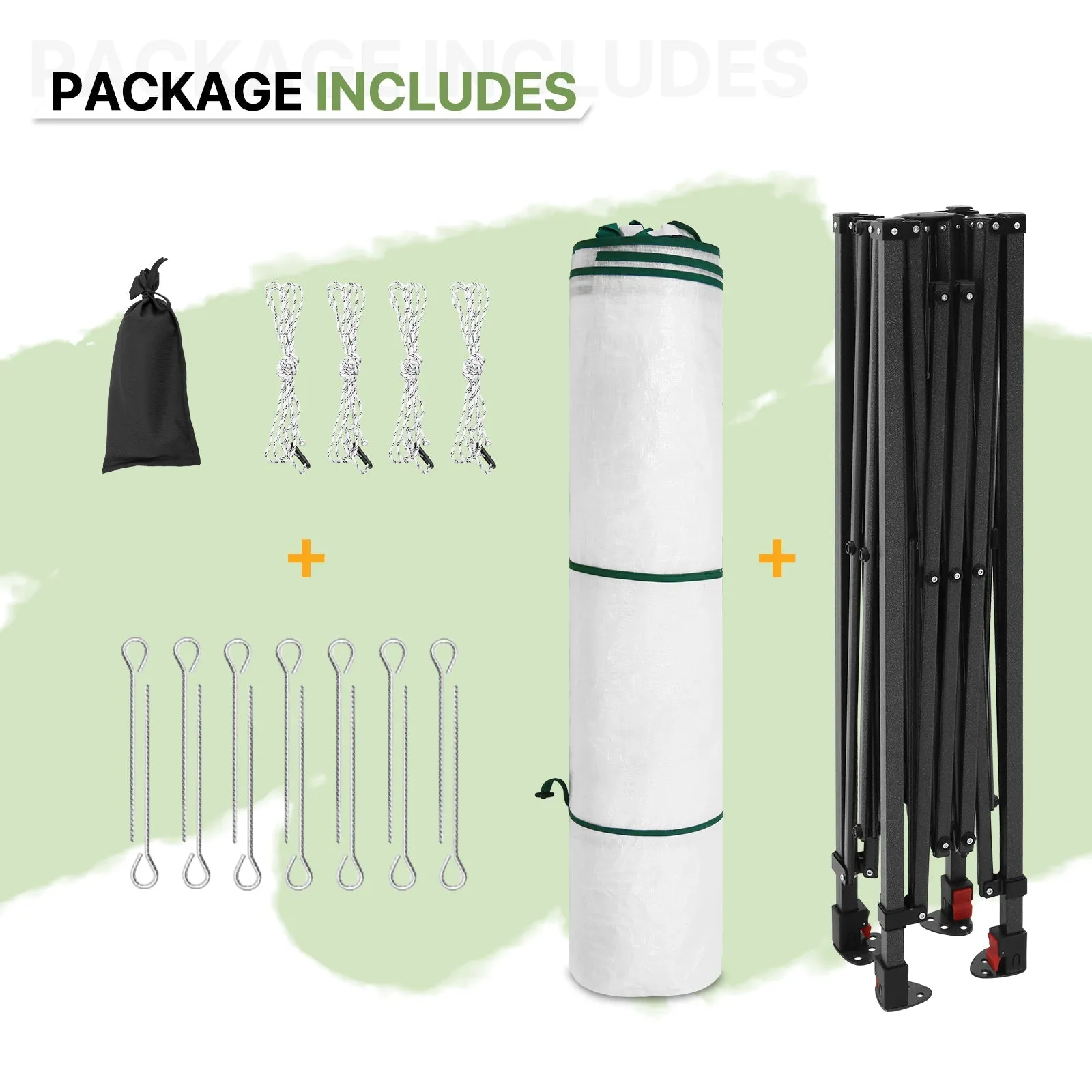 8x6/12x8 Portable Walk-in Greenhouse, Woven PE Top, White