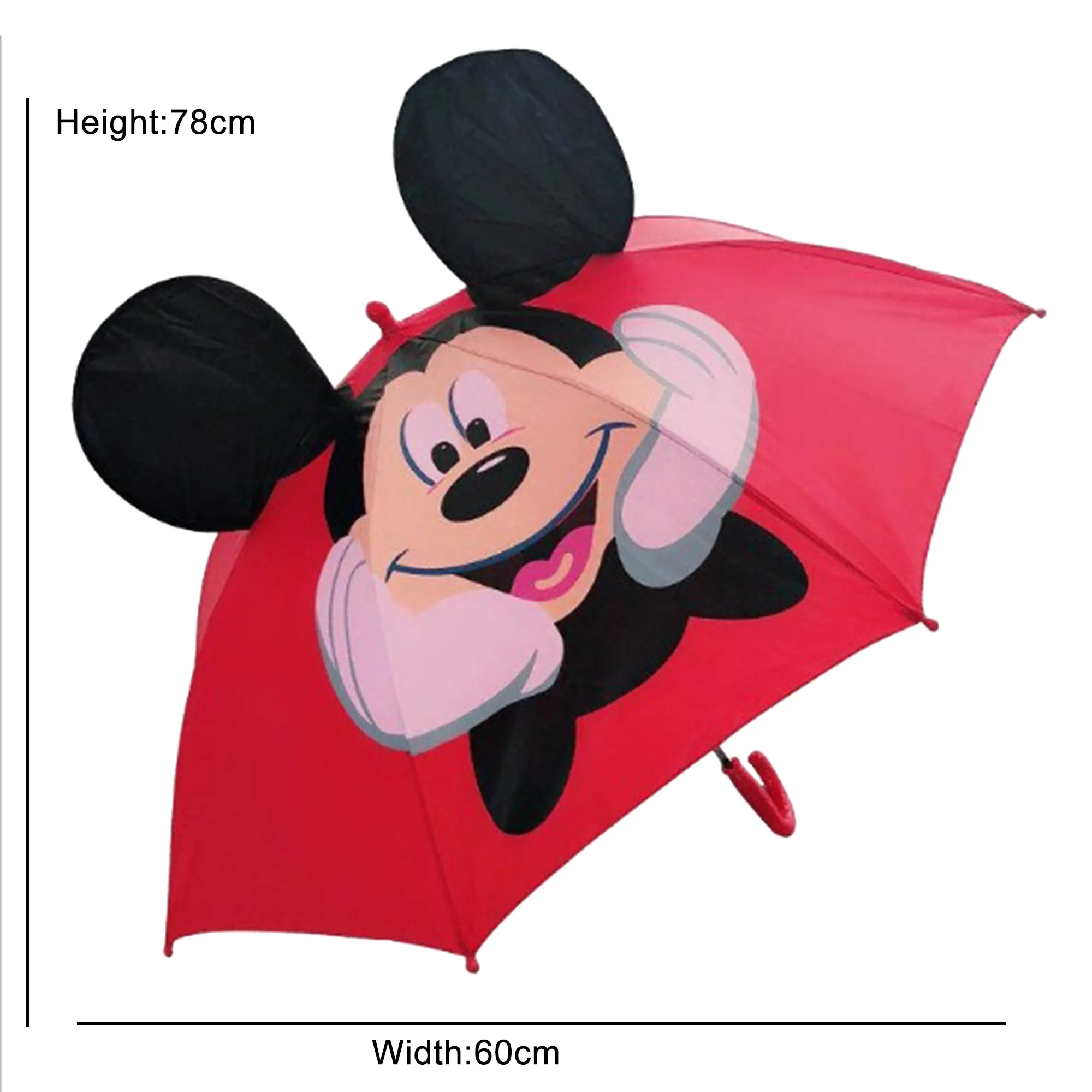Babymoon Cartoon Designer Popup Ears Kids Umbrella | 2 To 15 Y | Red