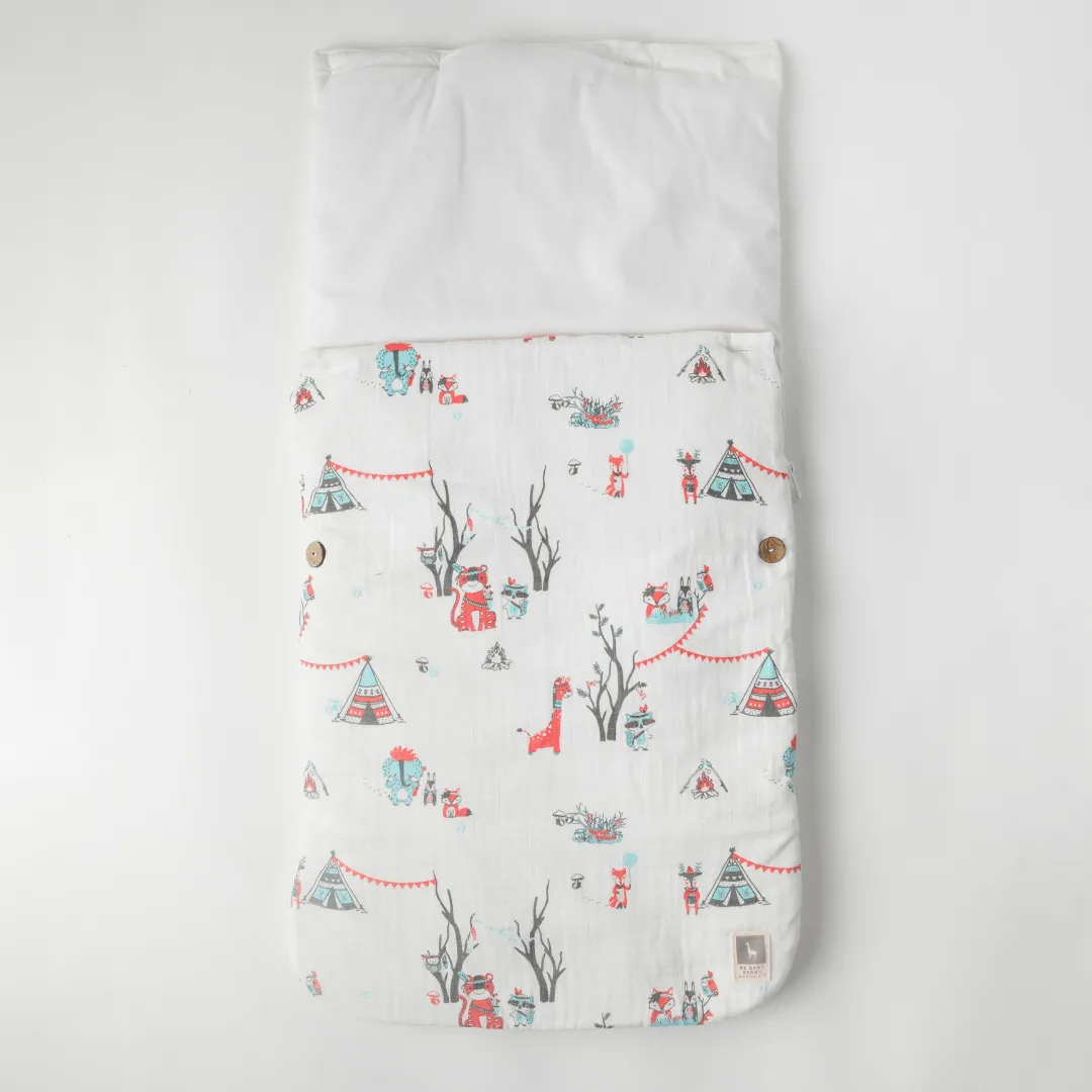 Bohemian Animal Baby Carrier Nest (Muslin),Carrying Nest Bag Portable Travelling Bed for Infants for 0-4 Months