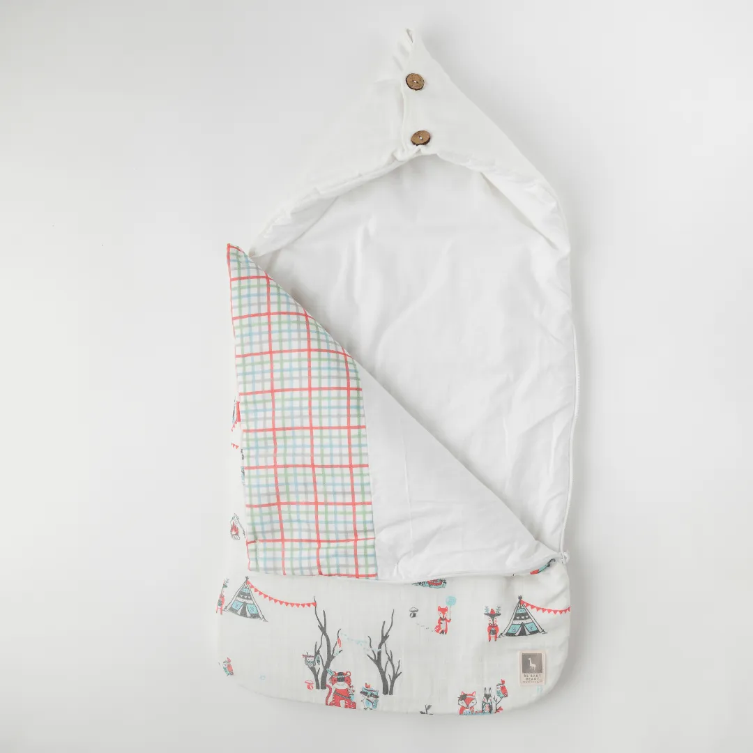 Bohemian Animal Baby Carrier Nest (Muslin),Carrying Nest Bag Portable Travelling Bed for Infants for 0-4 Months