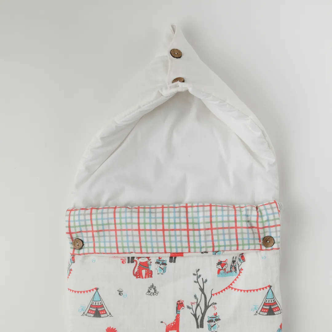 Bohemian Animal Baby Carrier Nest (Muslin),Carrying Nest Bag Portable Travelling Bed for Infants for 0-4 Months