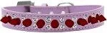 Double Crystal and Red Spikes Dog Collar in Many Colors