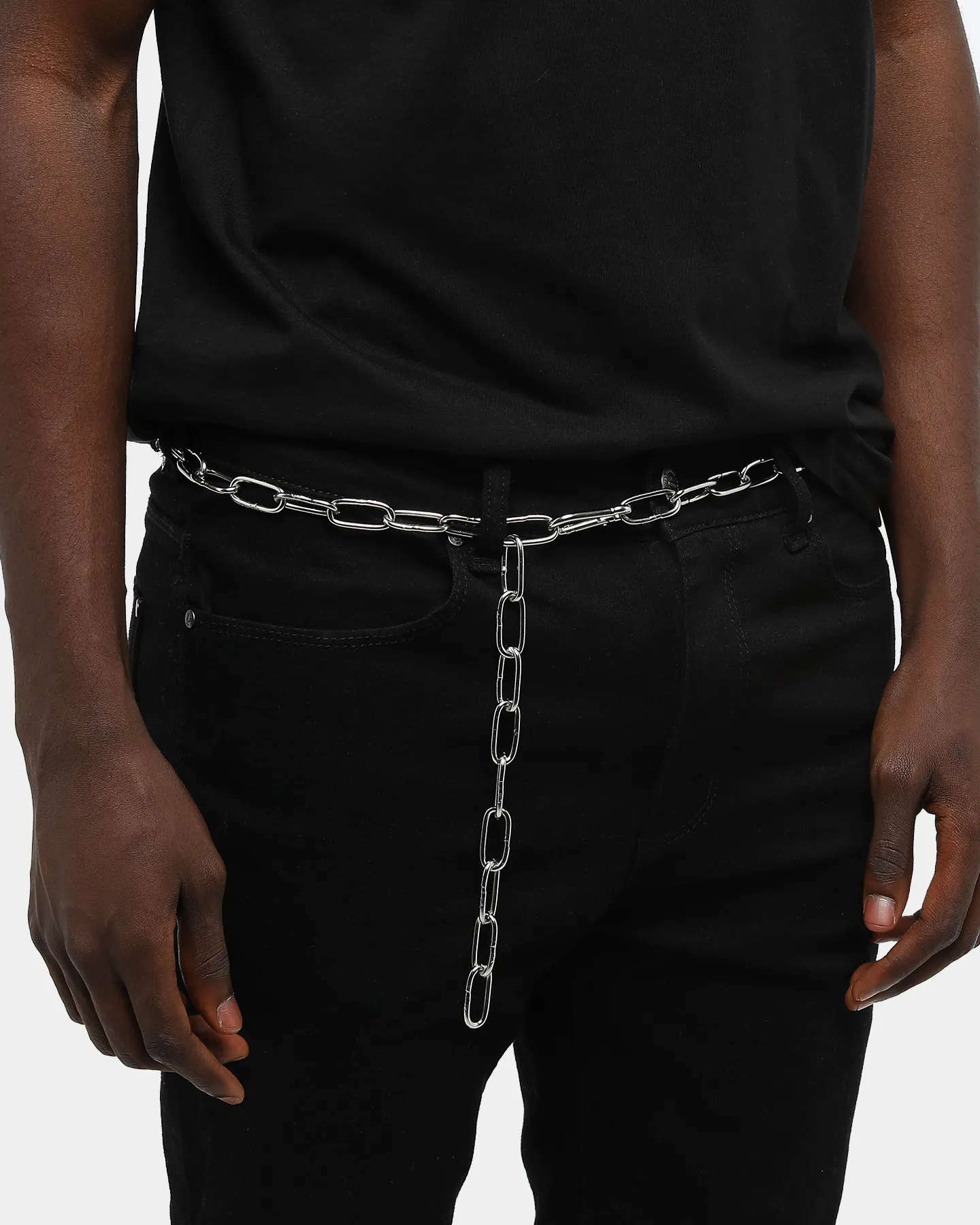 ENES Men's Metallic Belt Silver