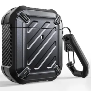 For Apple Airpods 1St & 2Nd Full-Body Rugged Protective Case Cover With Carabiner