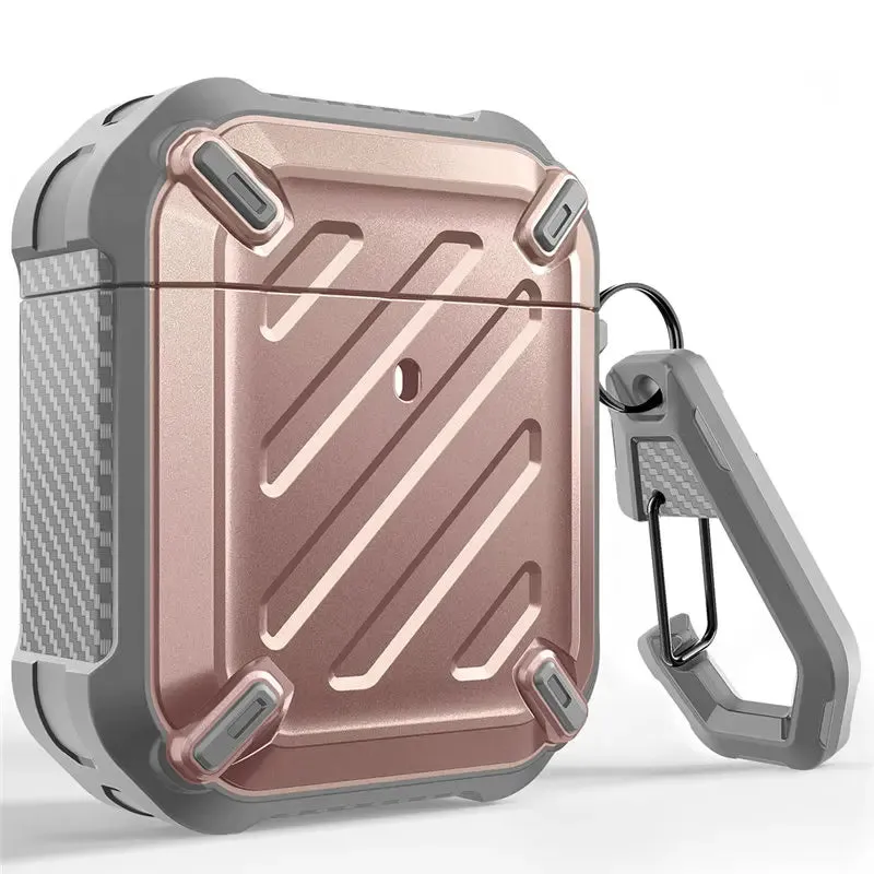 For Apple Airpods 1St & 2Nd Full-Body Rugged Protective Case Cover With Carabiner