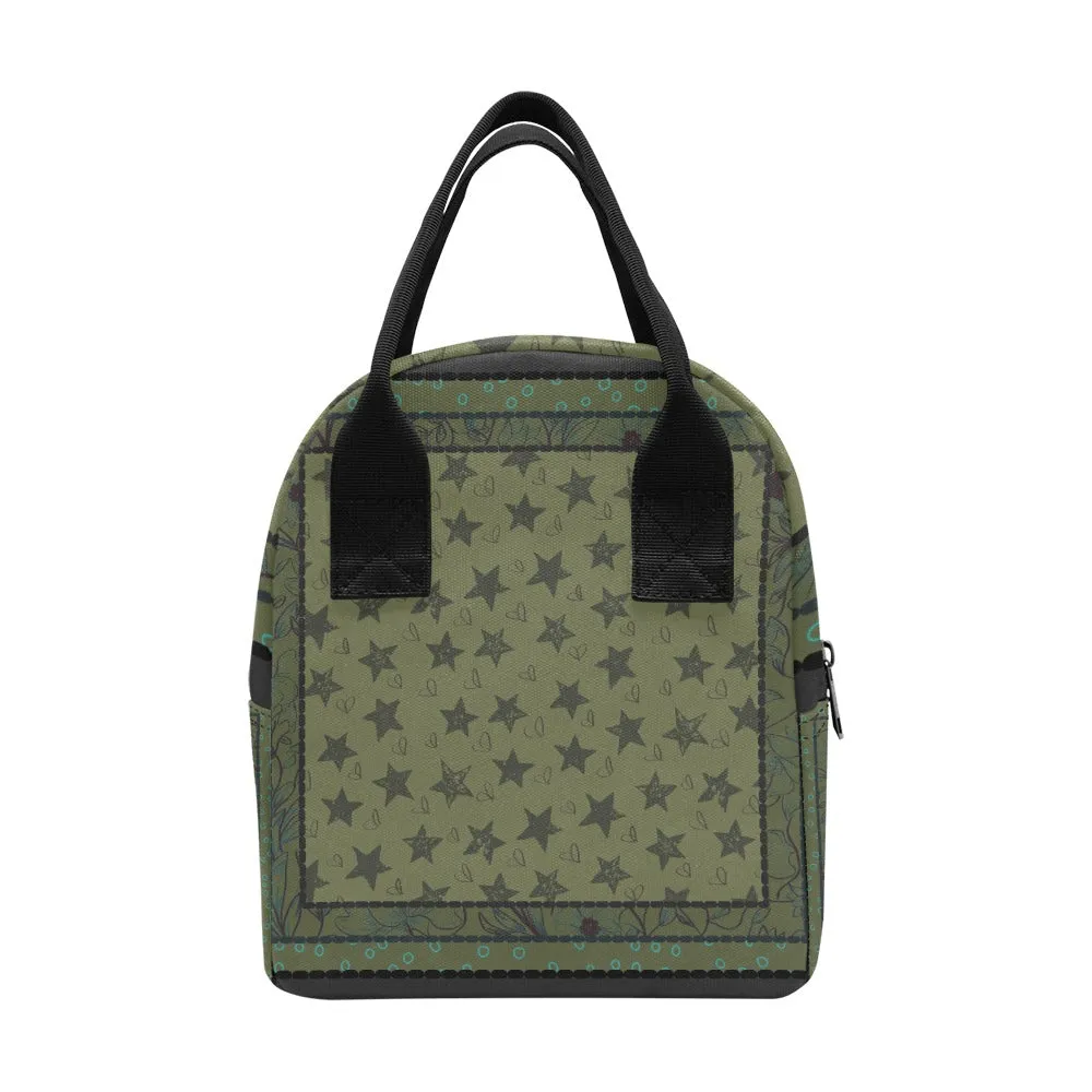 Hand-Painted Insulated Lunch Bag for Women & Men  Custom Art Print by Fashion Designer Maria Echenique  Durable & Lightweight, Made to Order