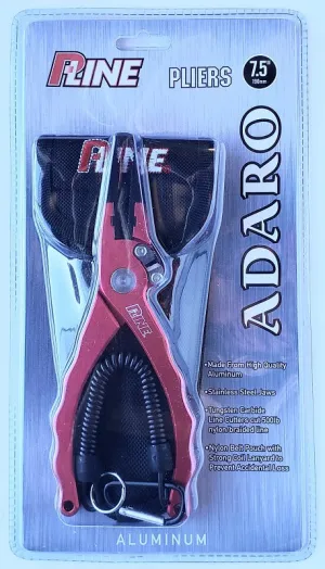 P-Line Adaro Aluminum Pliers With Holster Red 7.5